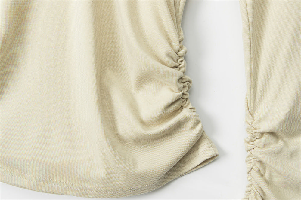 Nariele V-neck Waist Slim Slim Long Sleeves