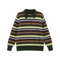 KANO Striped POLO Neck Long Sleeve Knit