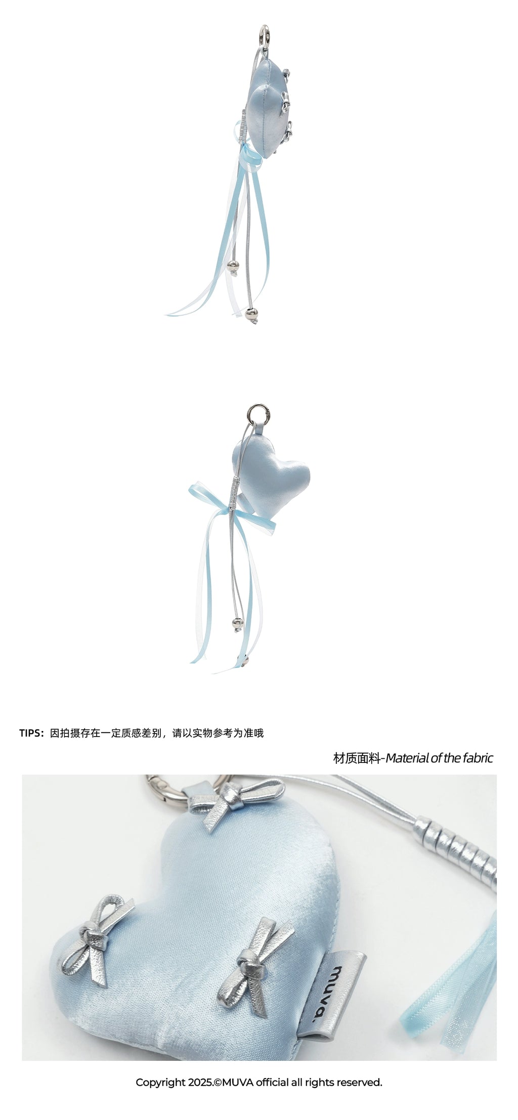 MUVA Crooked Ribbon Bow Bag Pendant