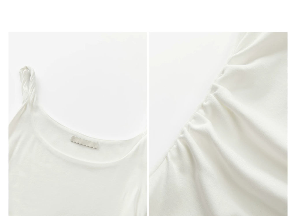 Cantonstory Simple Waist Suspender Dress