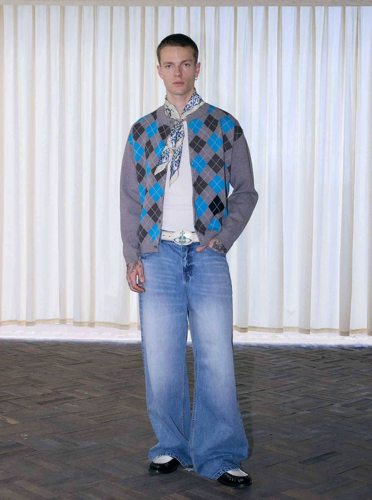 InsGale Vintage Rhombus Knitted Cardigan Sweater