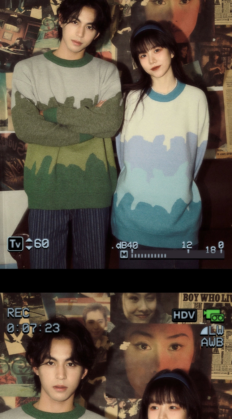 ALOHA Vintage Lazy Wave Striped Sweater