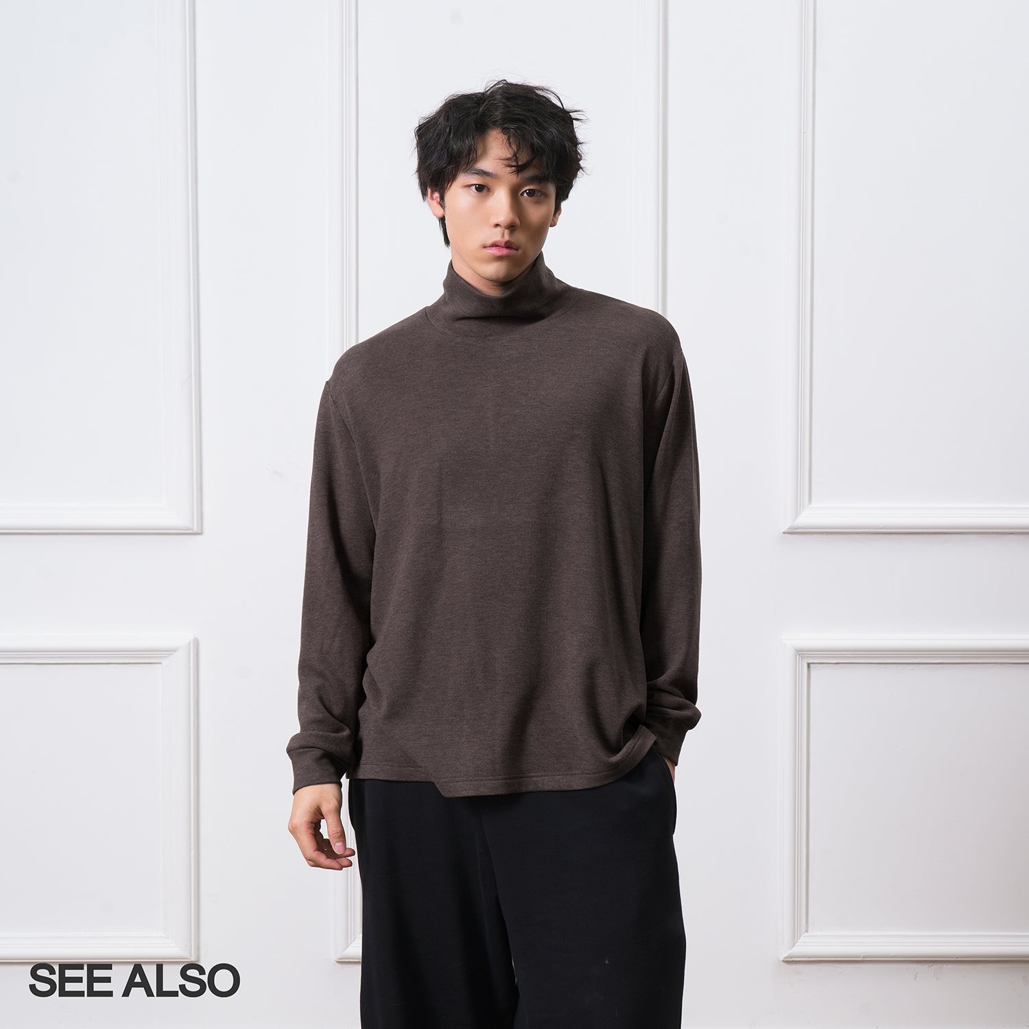 SEEALSO "row wind bulky velvet" 320g keel autumn and winter warm long-sleeved delicate soft bottoming shirt 007