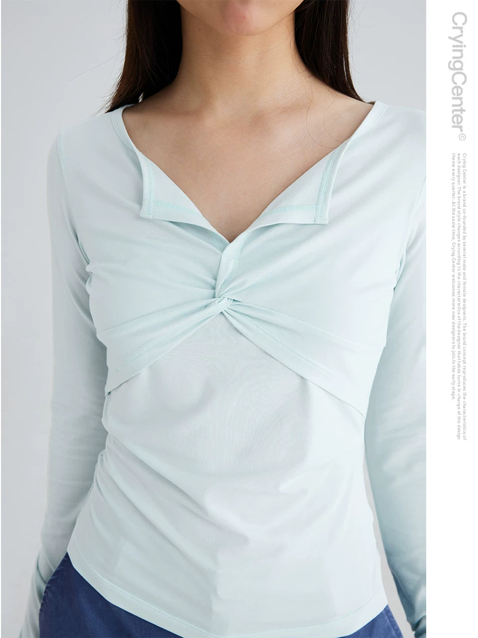 CryingCenter V-Neck Casual Slim Sleeve