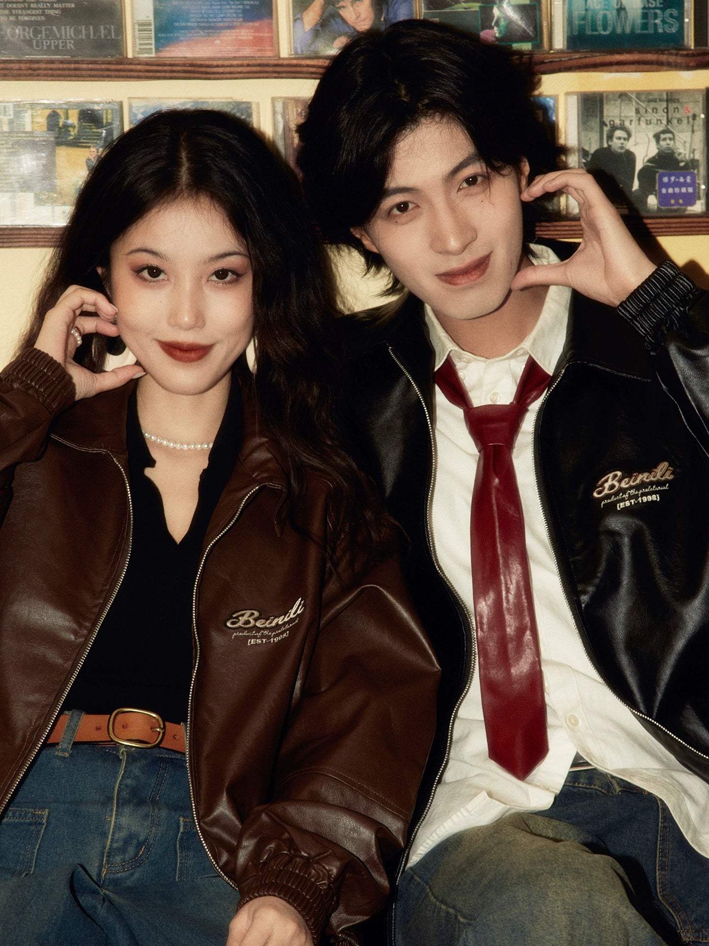 ALOHA Vintage Harbor Style Motorcycle Leather Jacket