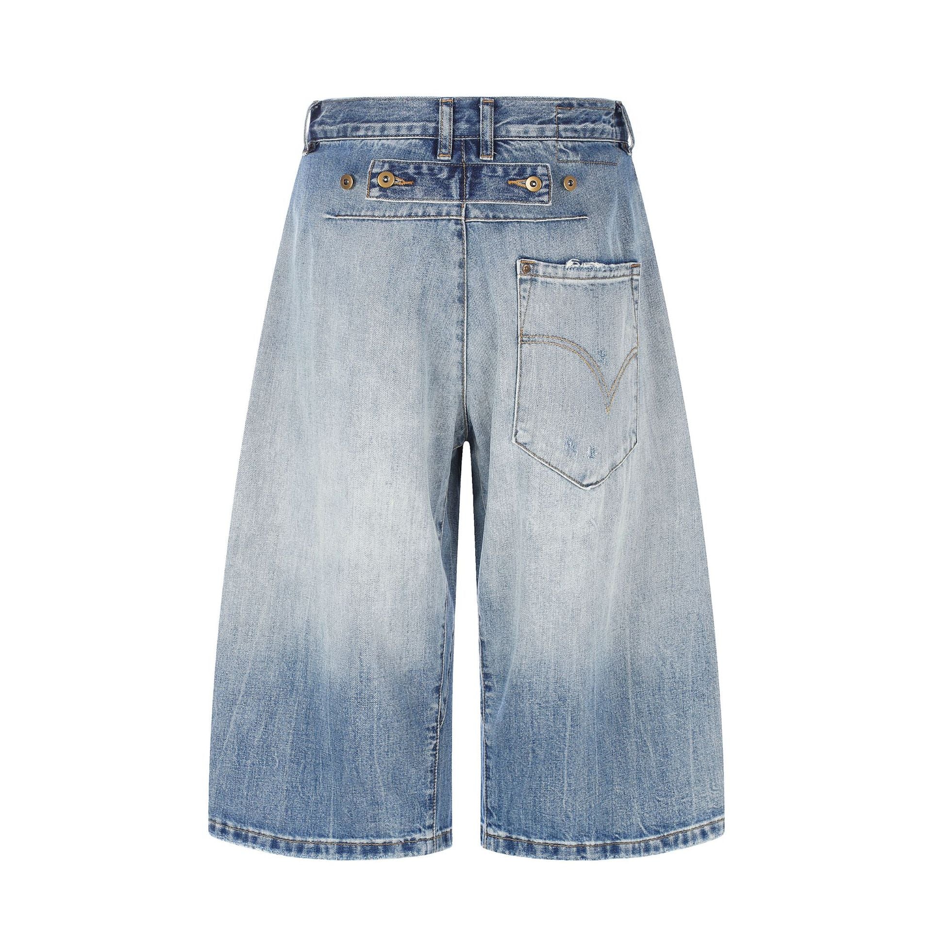 11KN Retro Straight Loose Seven-point Jeans