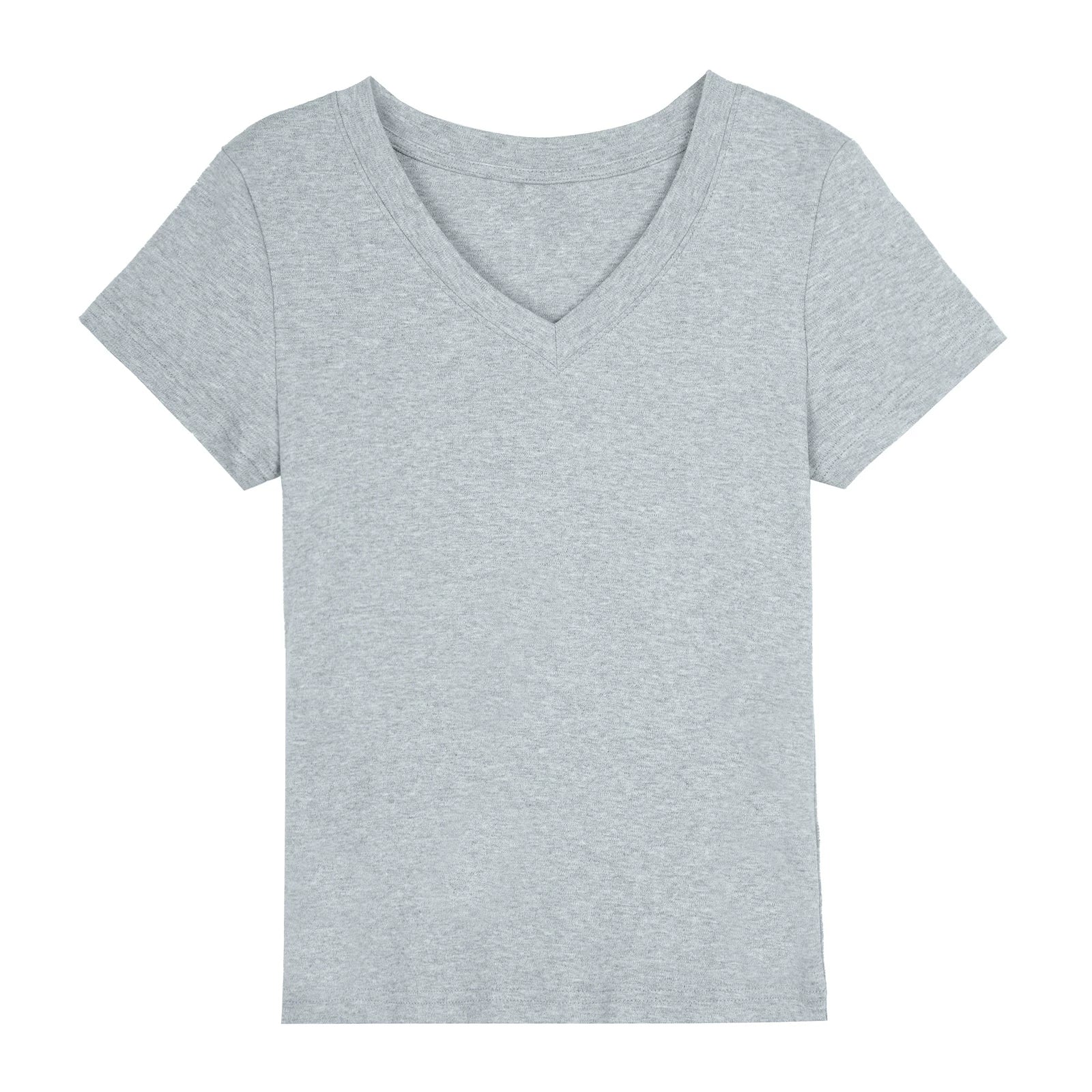 XUJING Simple V-neck Slim and Thin Tee