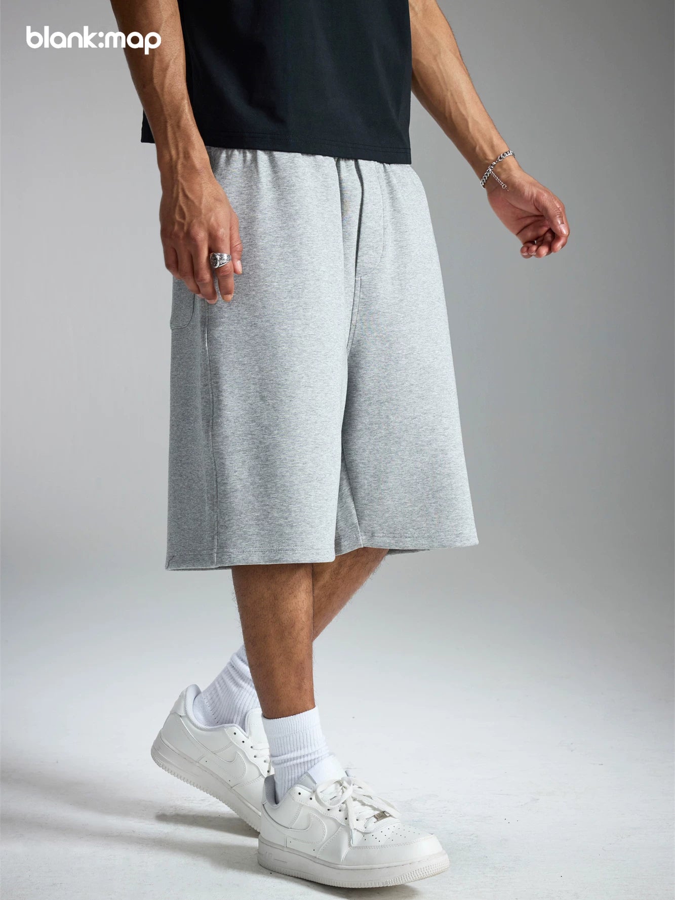 Blank Map Loose Casual Sweatpants Shorts