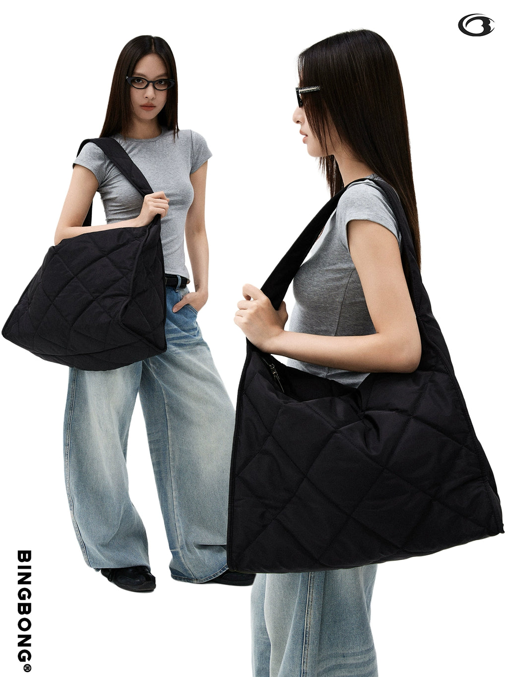 BINGBONG Simple Large-capacity Commuter Messenger Shoulder Bag