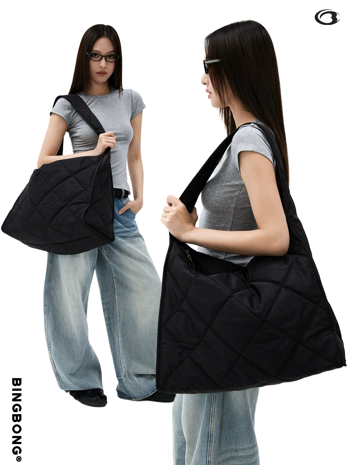 BINGBONG Simple Large-capacity Commuter Messenger Shoulder Bag