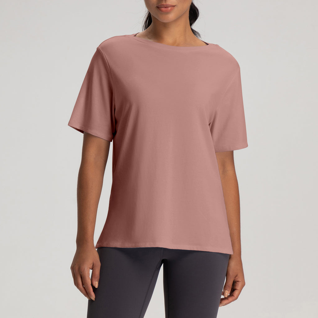 Athena Lulu Crew Neck Naked Breathable Loose Tee