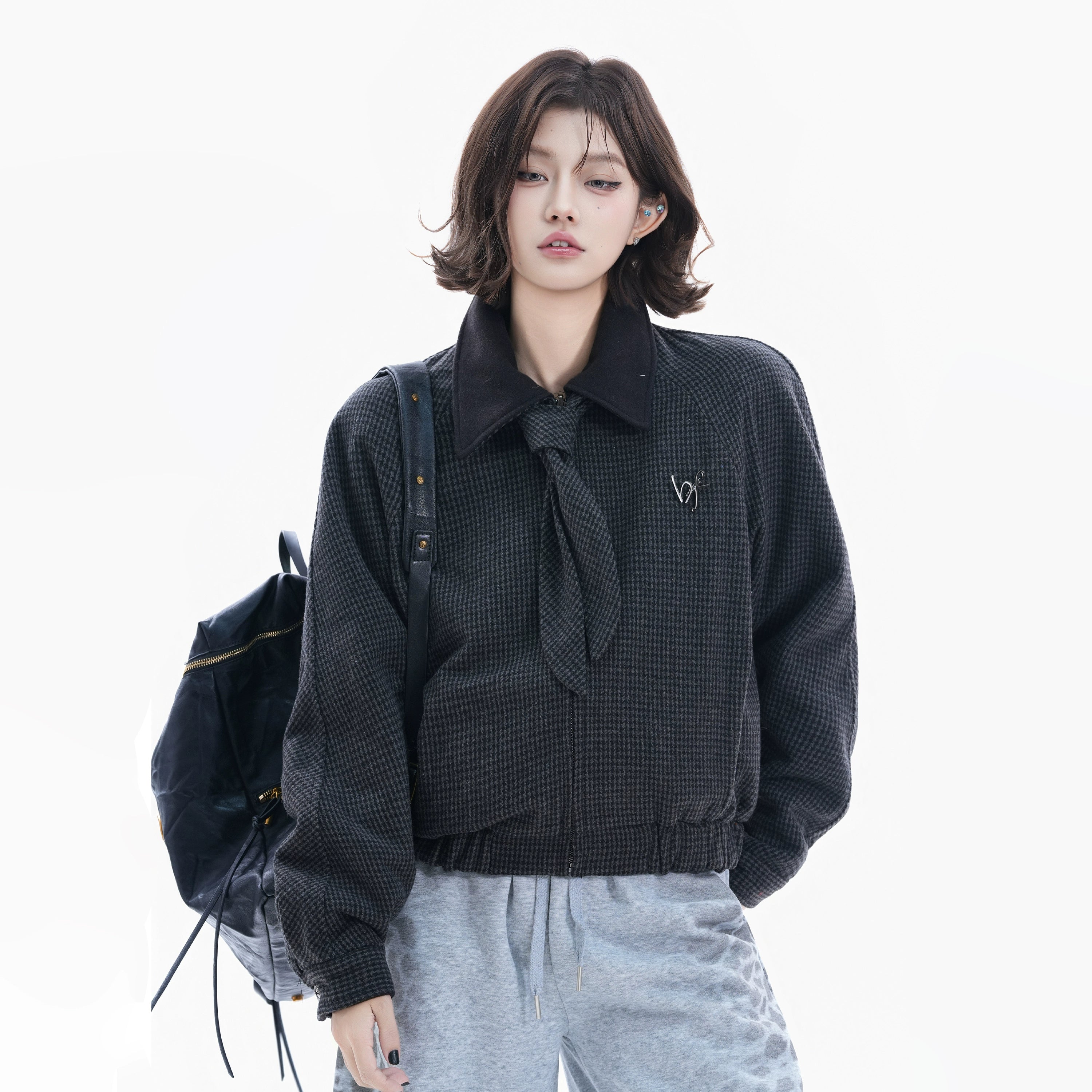 BF. BORFEND Thousand Birds Short Tie Woolen Jacket