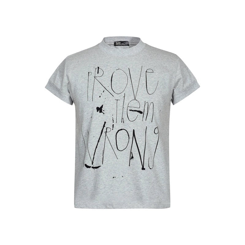 BTSG graffiti print front shoulder slim fit Tee