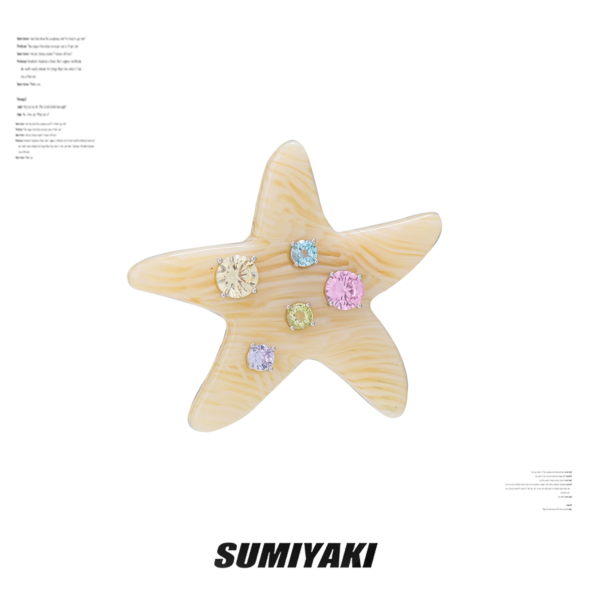 SUMIYAKI Acetate Colored Starfish Hairpin