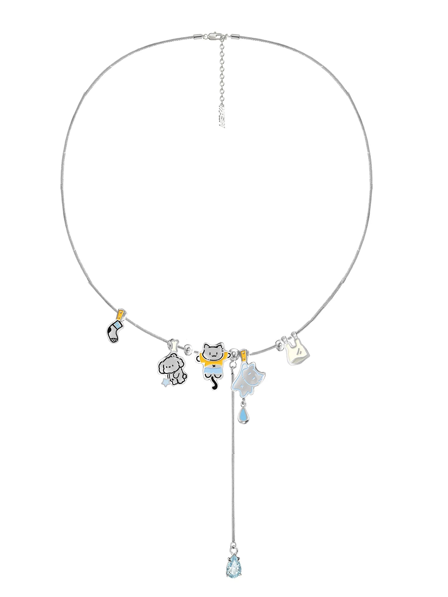 MASW Cartoon Cute Kitten Necklace