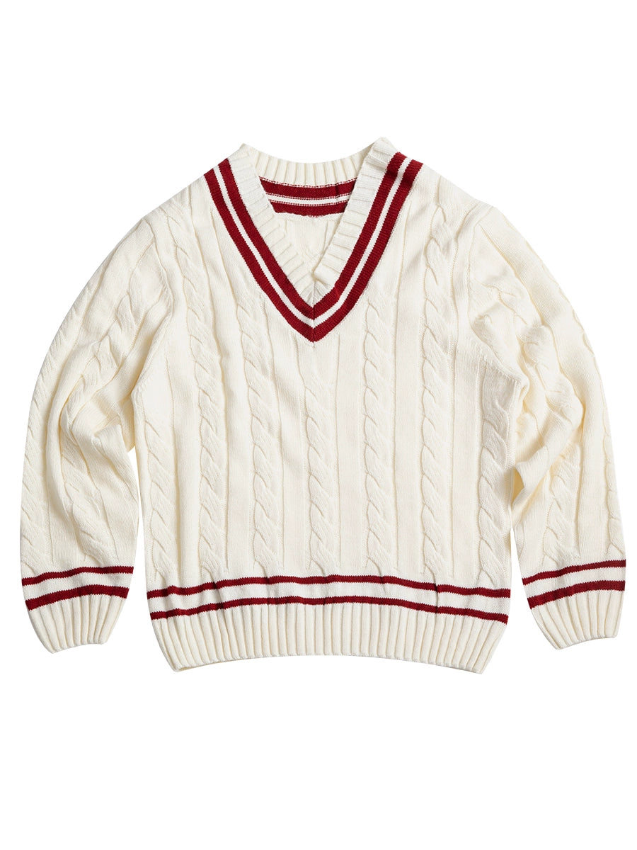 SOARIN British Vintage V-Neck Knitted Sweater