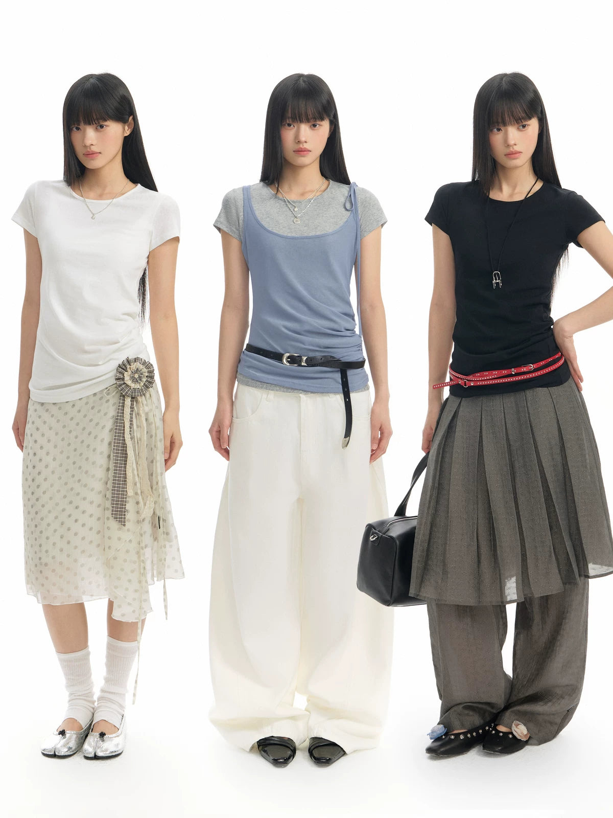 TGNS Mesh Stacking Front Shoulder Slim Tee