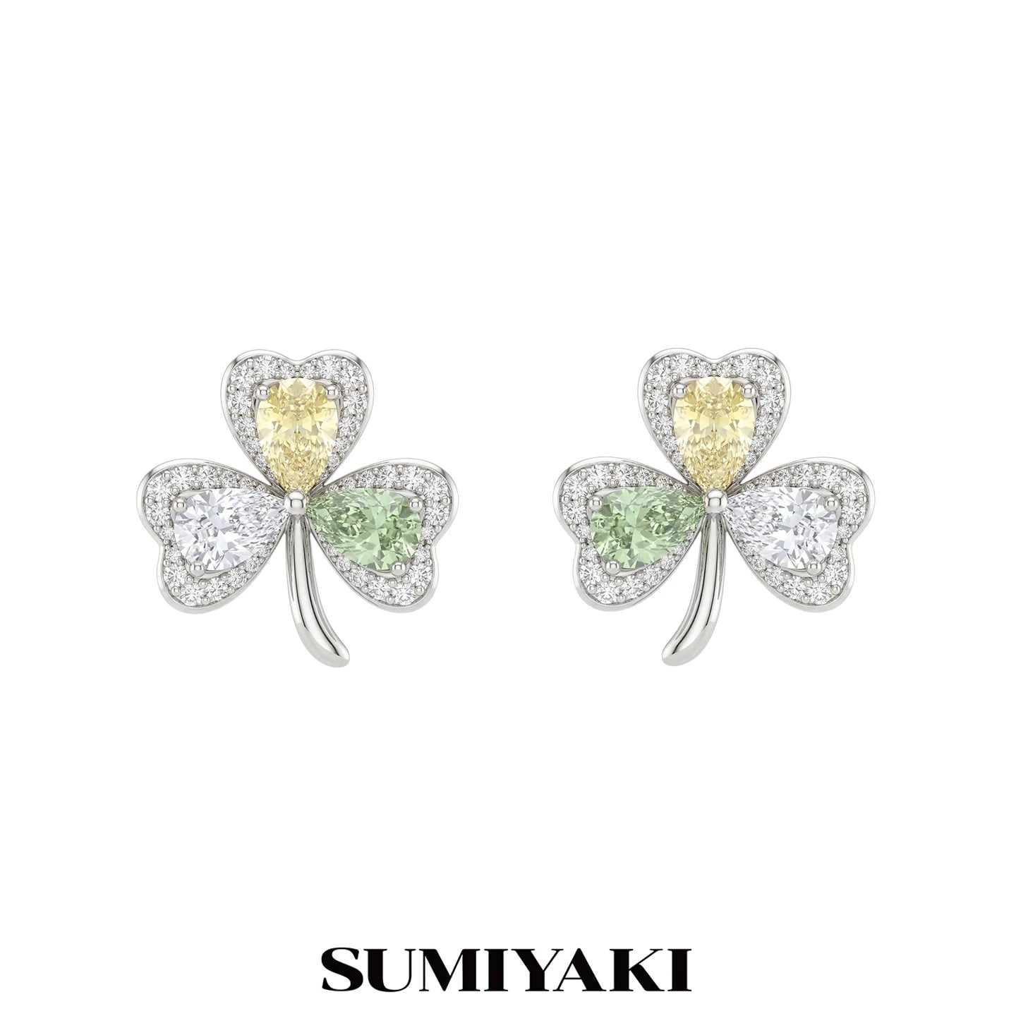 SUMIYAKI Diamond Clover Earrings