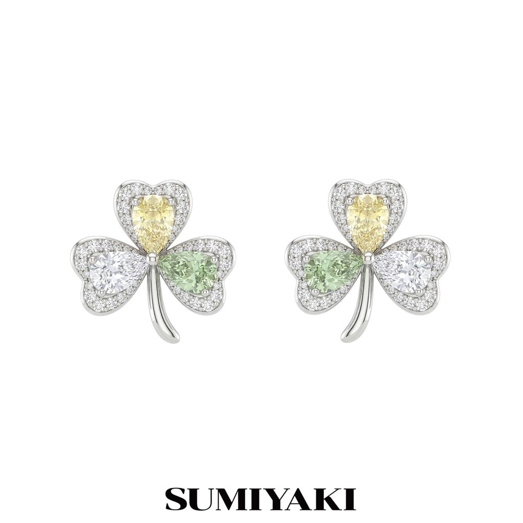 SUMIYAKI Diamond Clover Earrings