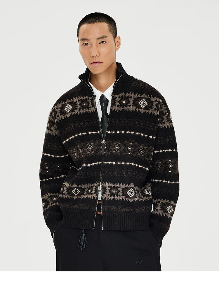 CATSSTAC Vintage Jacquard Loose Sweater