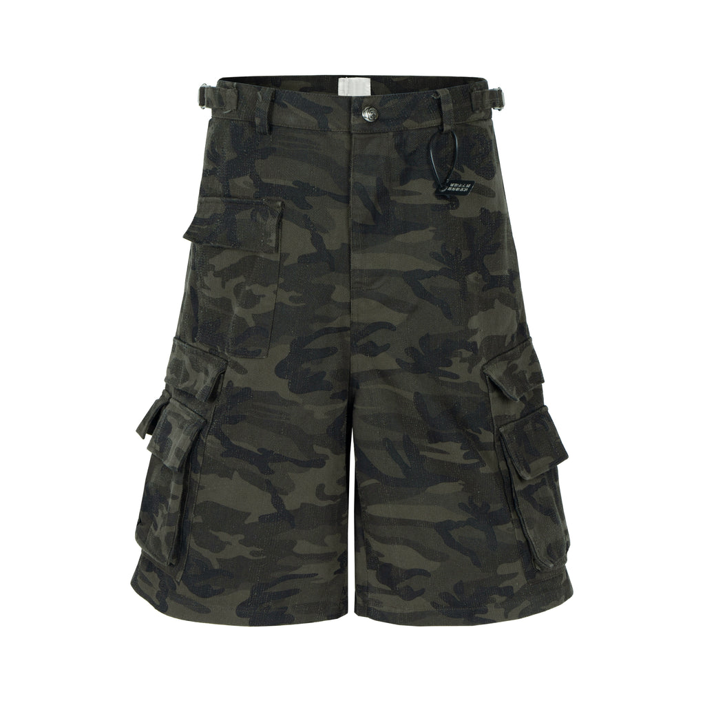 BLACKLISTS Multi-pocket Camouflage Tooling Shorts