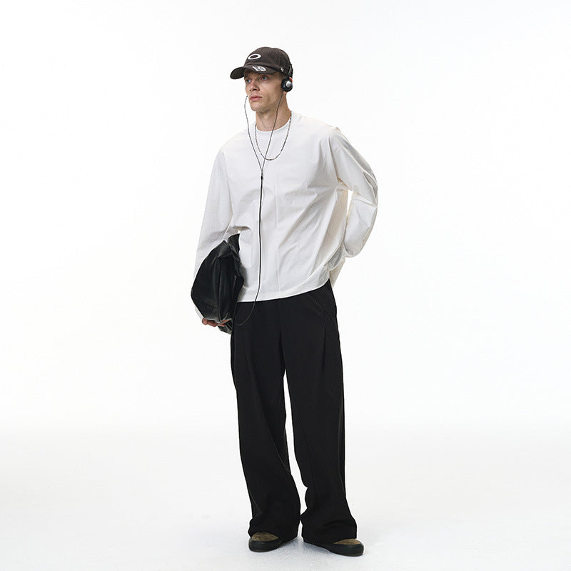 Inflation Scimitar Sleeve Casual Top Bottom Shirt