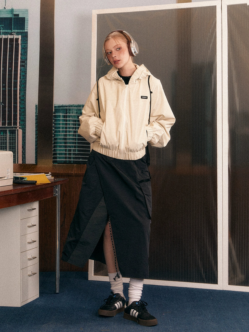 EZEK Retro Big Pocket Irregular Split Tooling Skirt