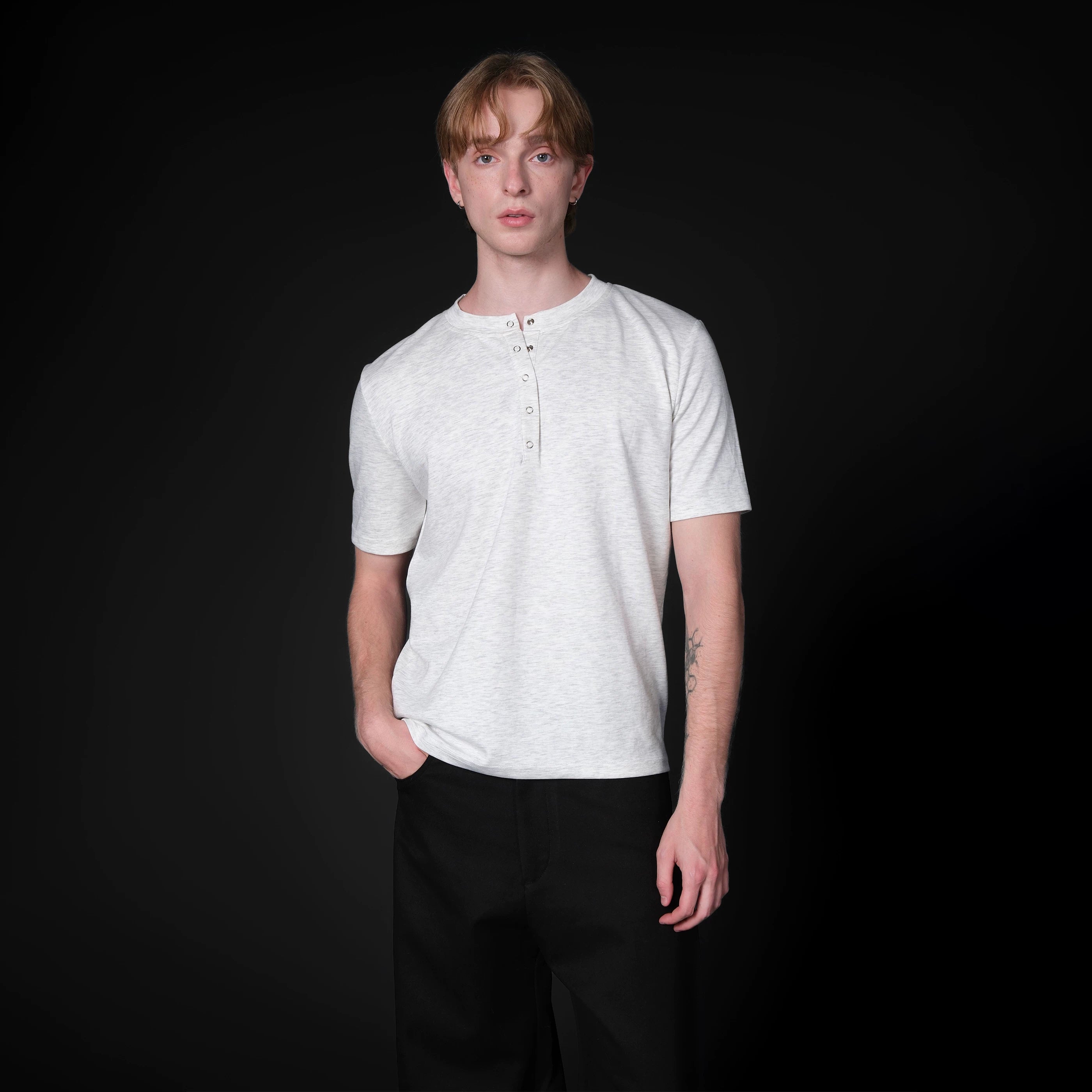 Set for life Modal Cloud Sense Henry Collar Short Sleeve