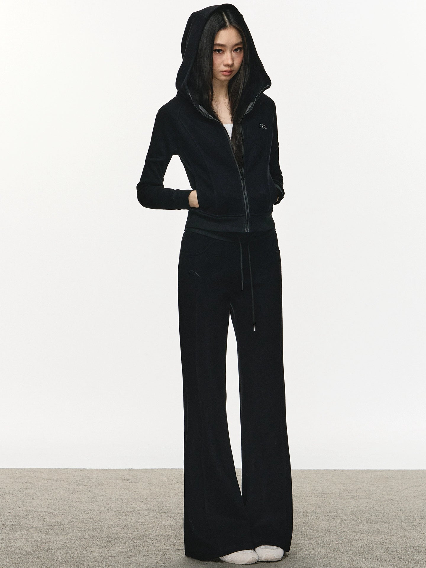 Anna Aneae Hooded Short Sweater Sports Two-piece Set