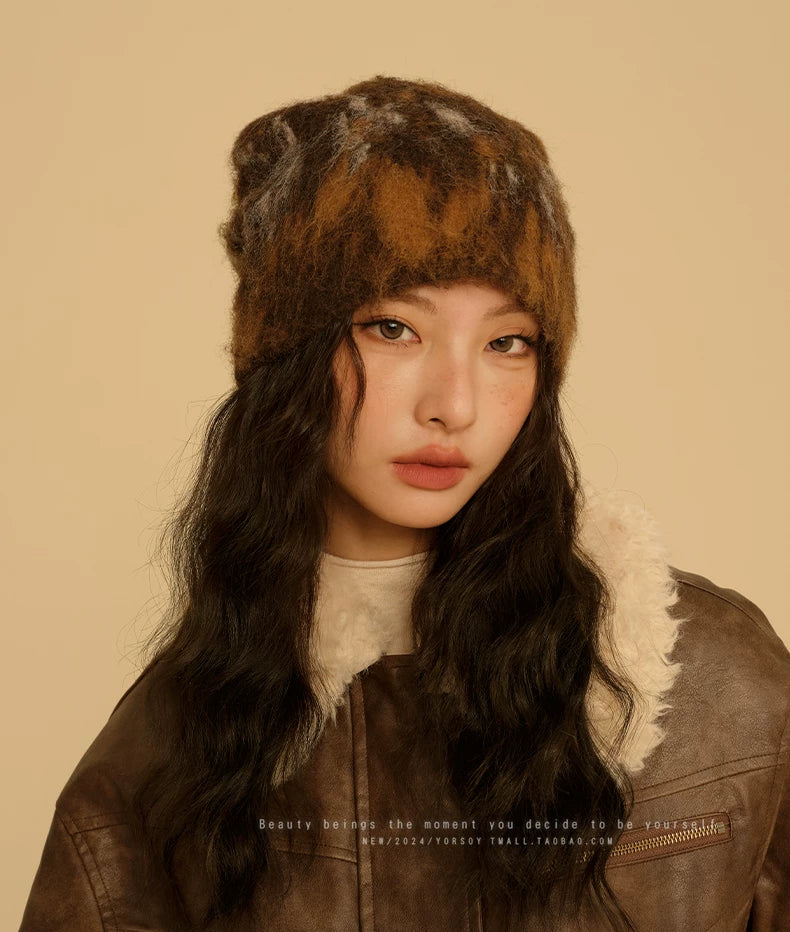 YORSOY Retro Tie-dye Knitted Wool Hat