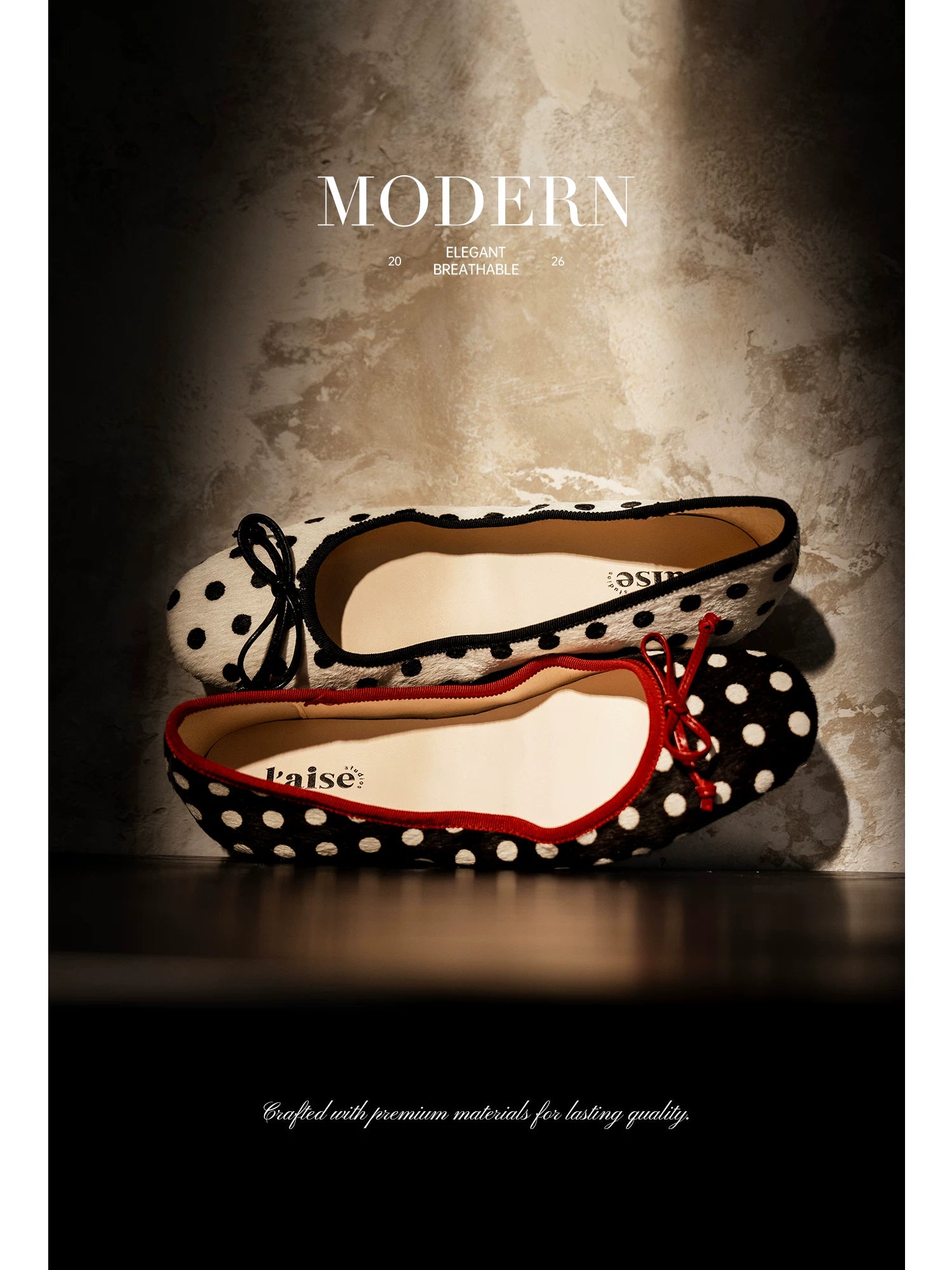 L'aise Vintage Polka Dot Flat Versatile Shoes