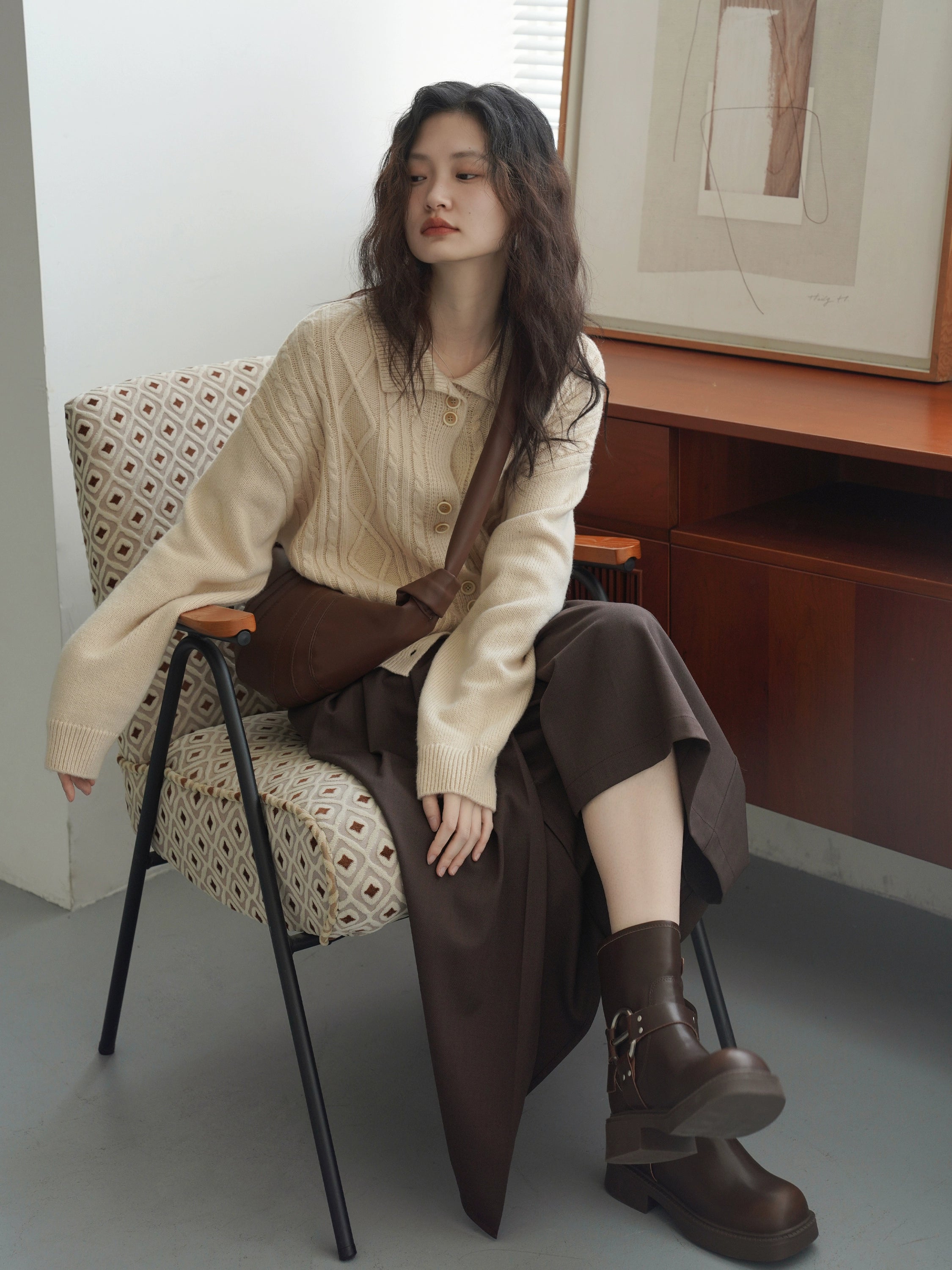 EM  Slim-fit Knitted Cardigan Jacket