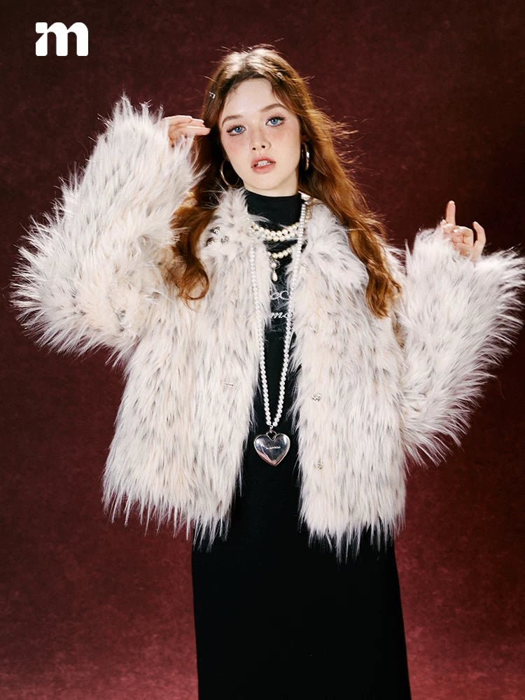 Imone Small Fragrant Style Imitation Fur Plush Short Coat