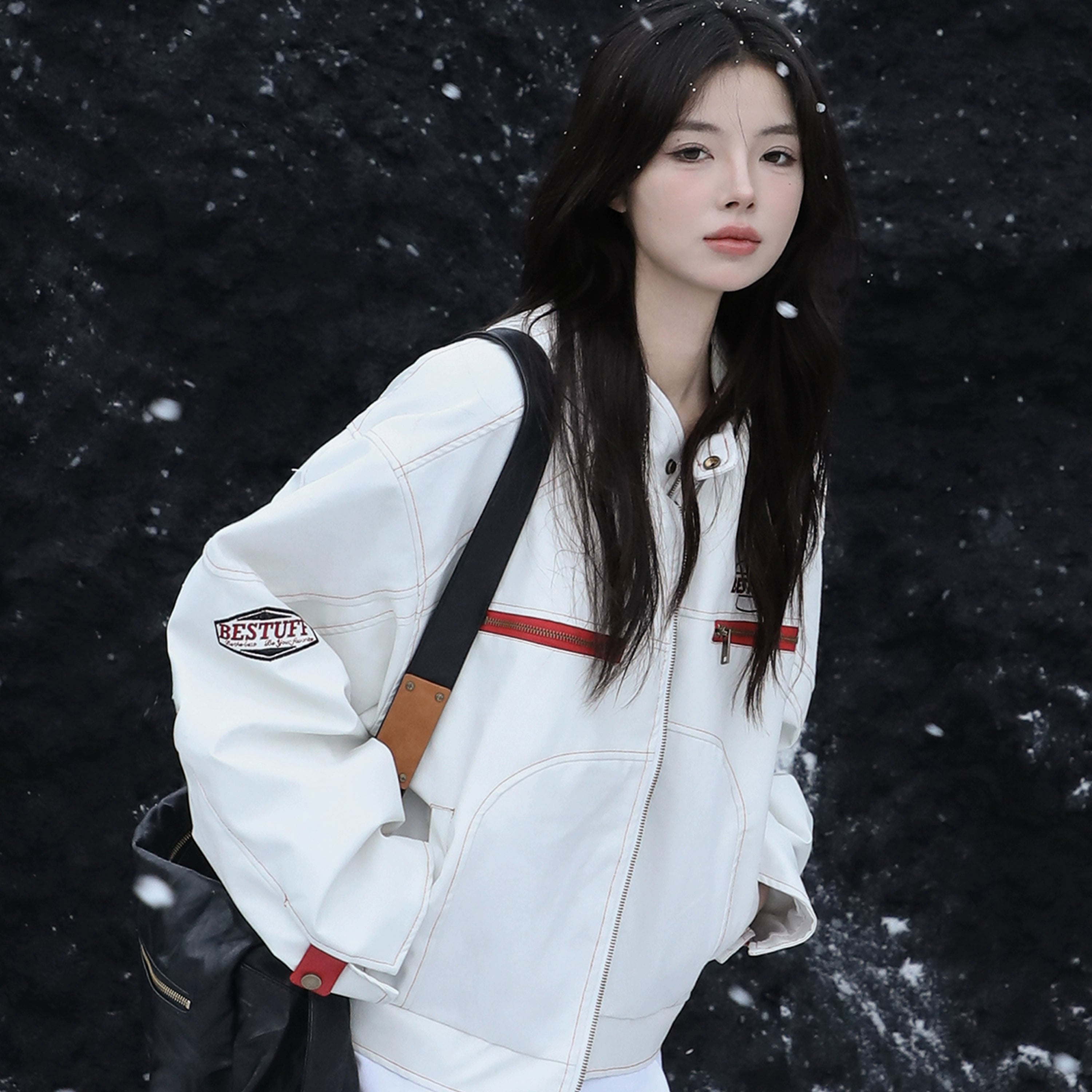 Zuocisankon Vintage Thickened Leather Jacket