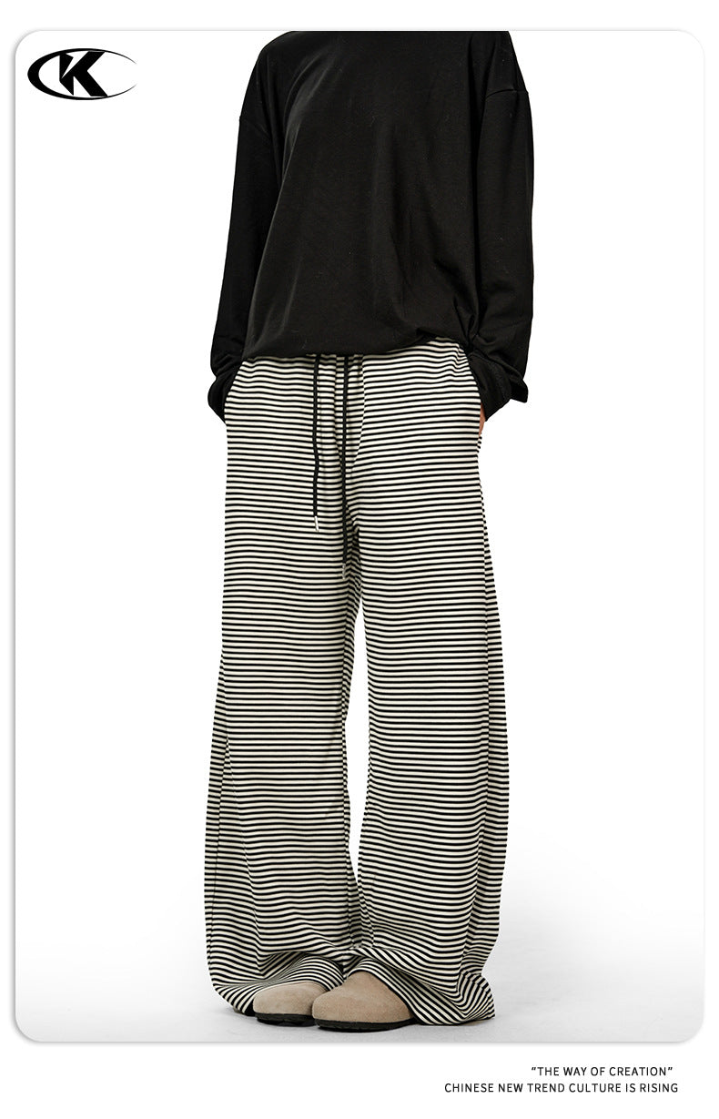 11KN Retro Straight Casual Wide-leg Floor Pants