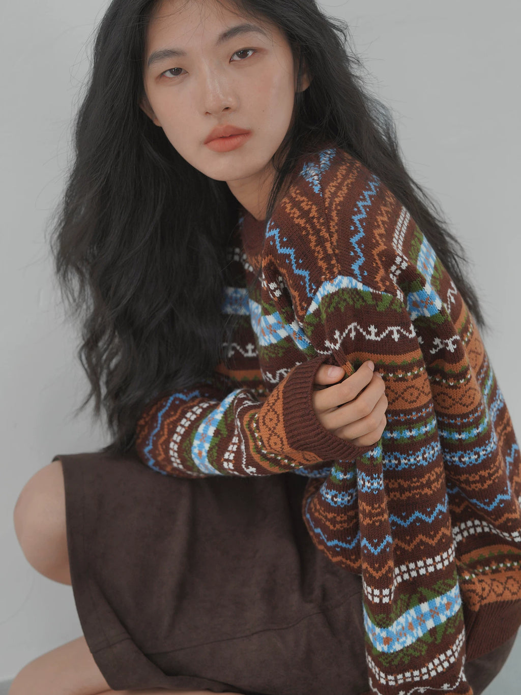 EIGHTHMONTH Vintage Loose Contrast Striped Sweater