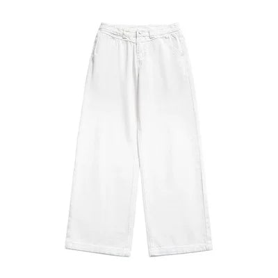 FUNKYFUN V-Seam High-Waist Straight-Leg Jeans