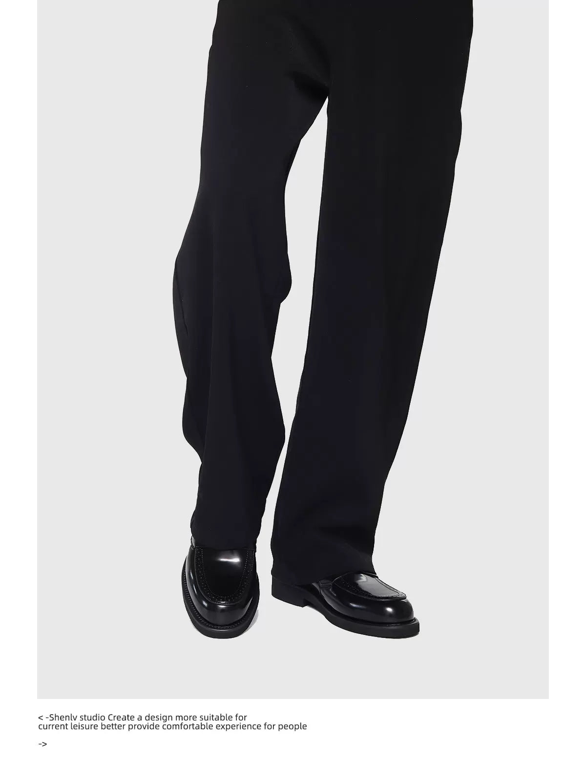 SHENLV STUDIO Engraved Retro Thin-soled Loafers Leather Shoes