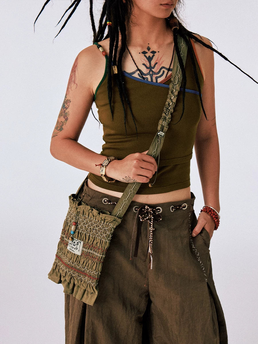 CONP Pleated Wrap Embroidery Nomadic Oblique Span Pouch
