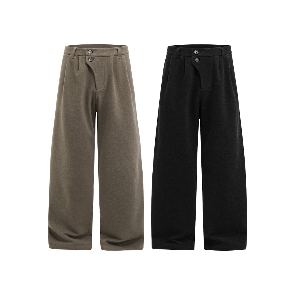 Inflation Double-Breasted Loose Versatile Wide Leg Pants