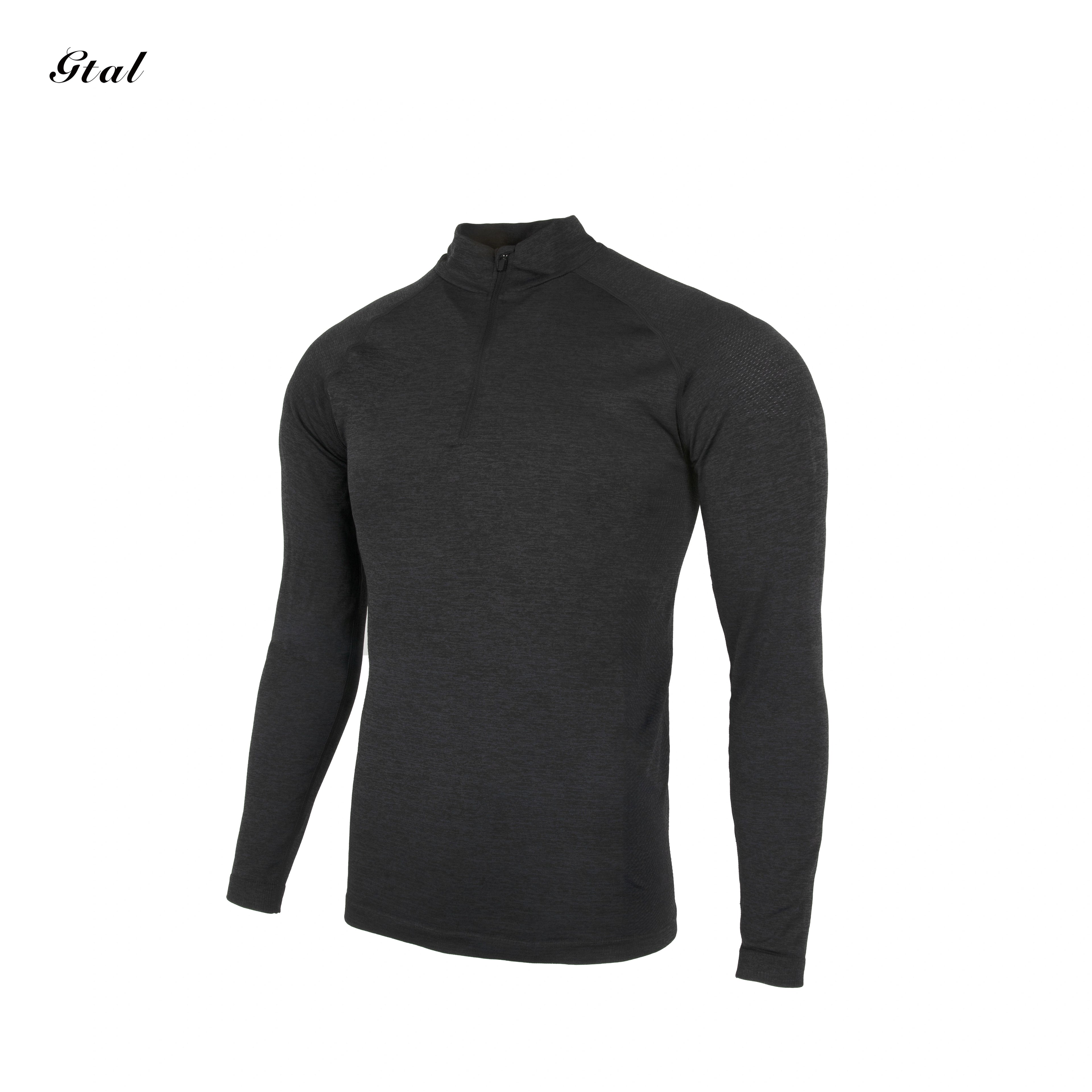GTAL Seamless Jacquard Zipper Sports Quick-Drying Slim-Fit T-Shirt