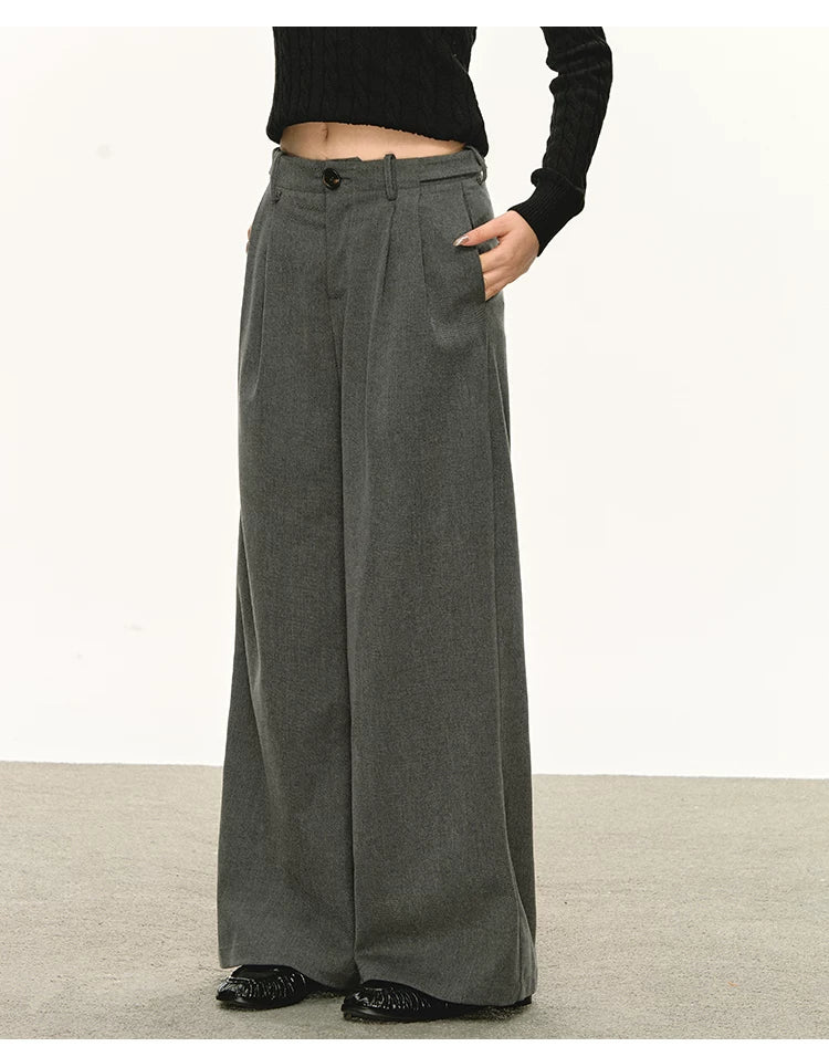 Anna Aneae Tencel Wool Drape Suit Pants