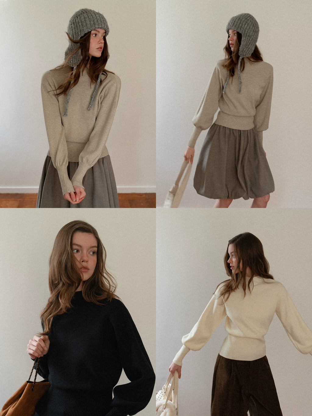 EGGKA Semi-turtleneck Slim-fit Thickened Knitted Sweater