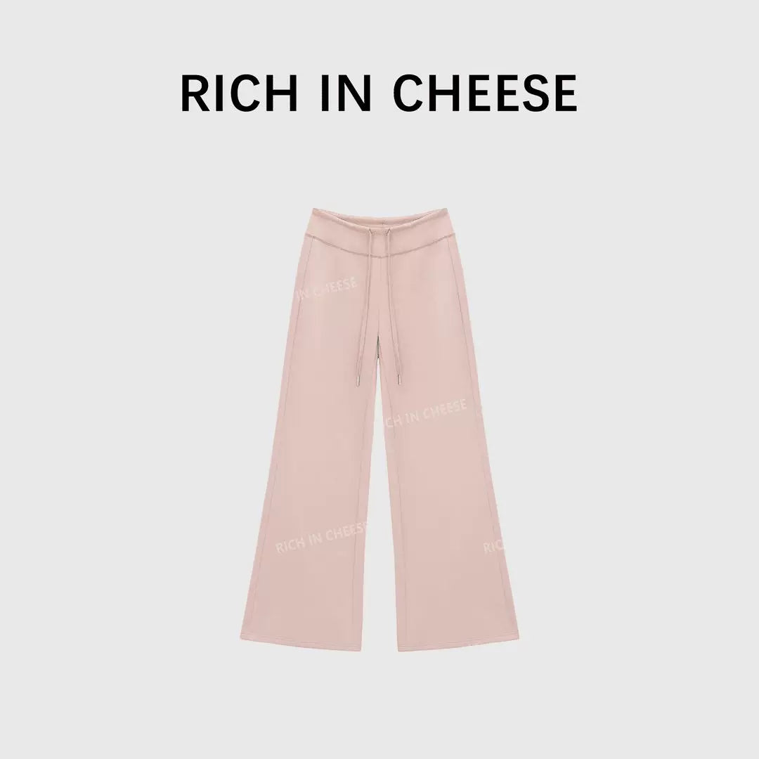 RICH IN CHEESE Versatile Knitted Tee Knitted Trousers Set