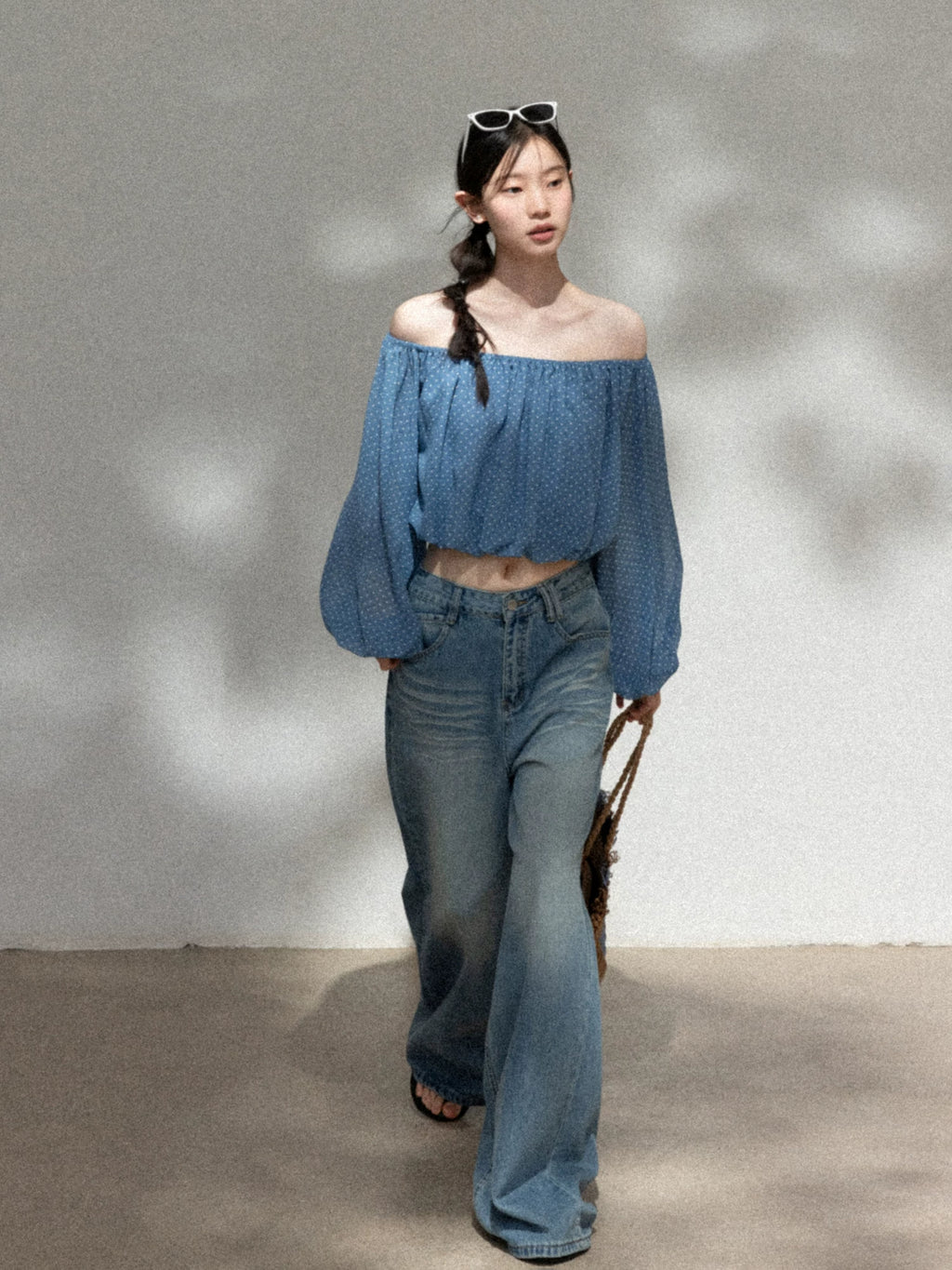 Cantonstory Vintage High Waist Wide Leg Jeans