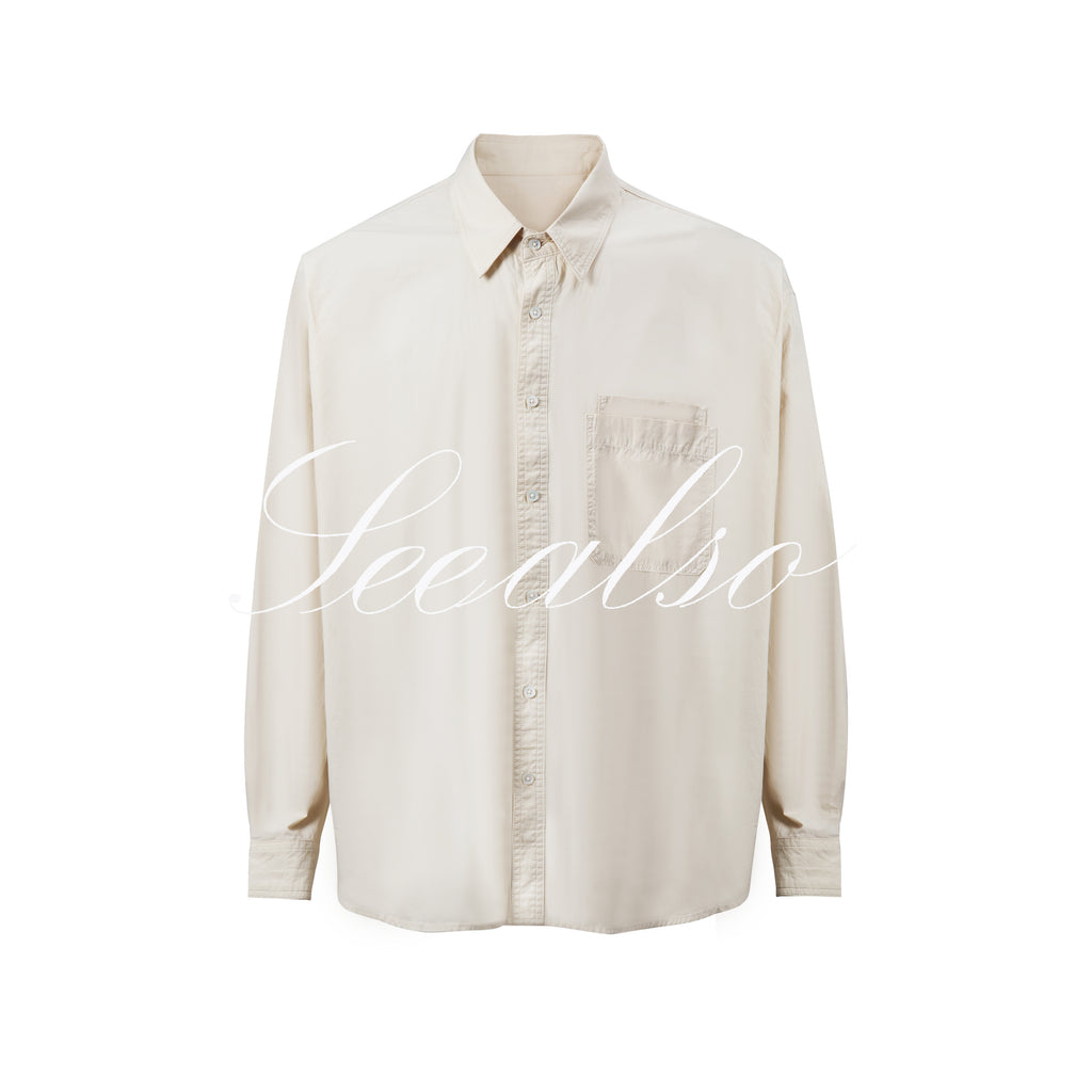 SEE ALSO old sister micro profile stacking wear versatile cotton texture double layer pocket design long sleeve shirt LD4332