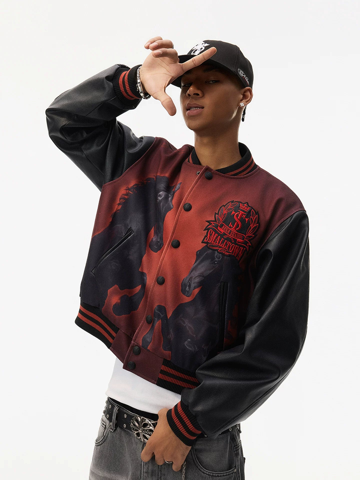 STK Retro Style Print Trendy Jacket