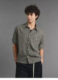 VLABMADE 200g Breathable Houndstooth Relaxed Short-Sleeve Shirt