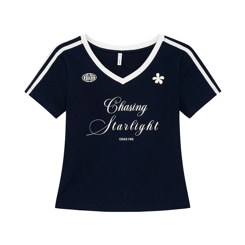 KANO Retro Letter Print Slim Tee