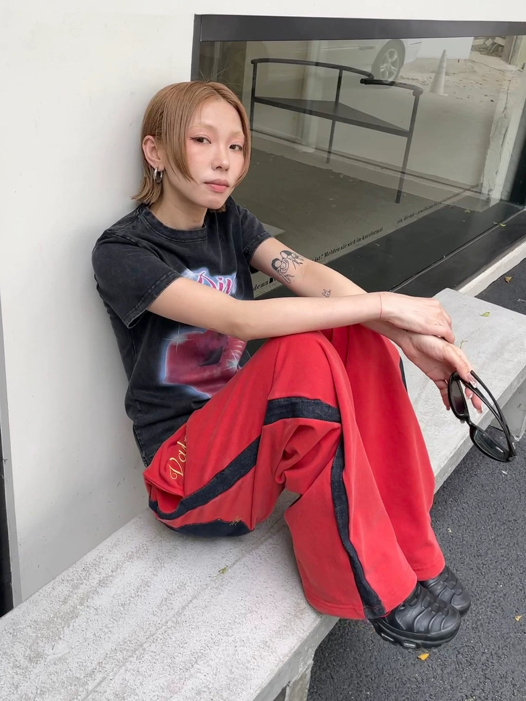 MMBBT Stitching Embroidered Casual Sweatpants